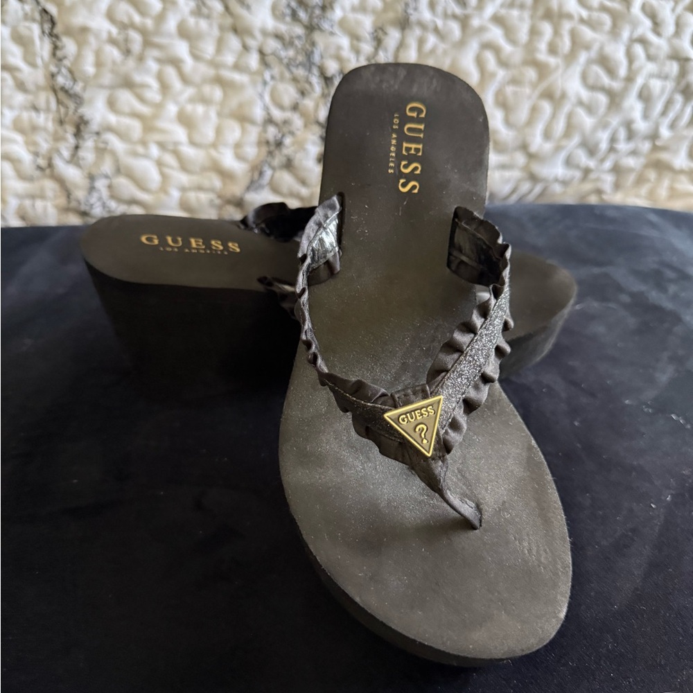 Guess Black Platform Sandals